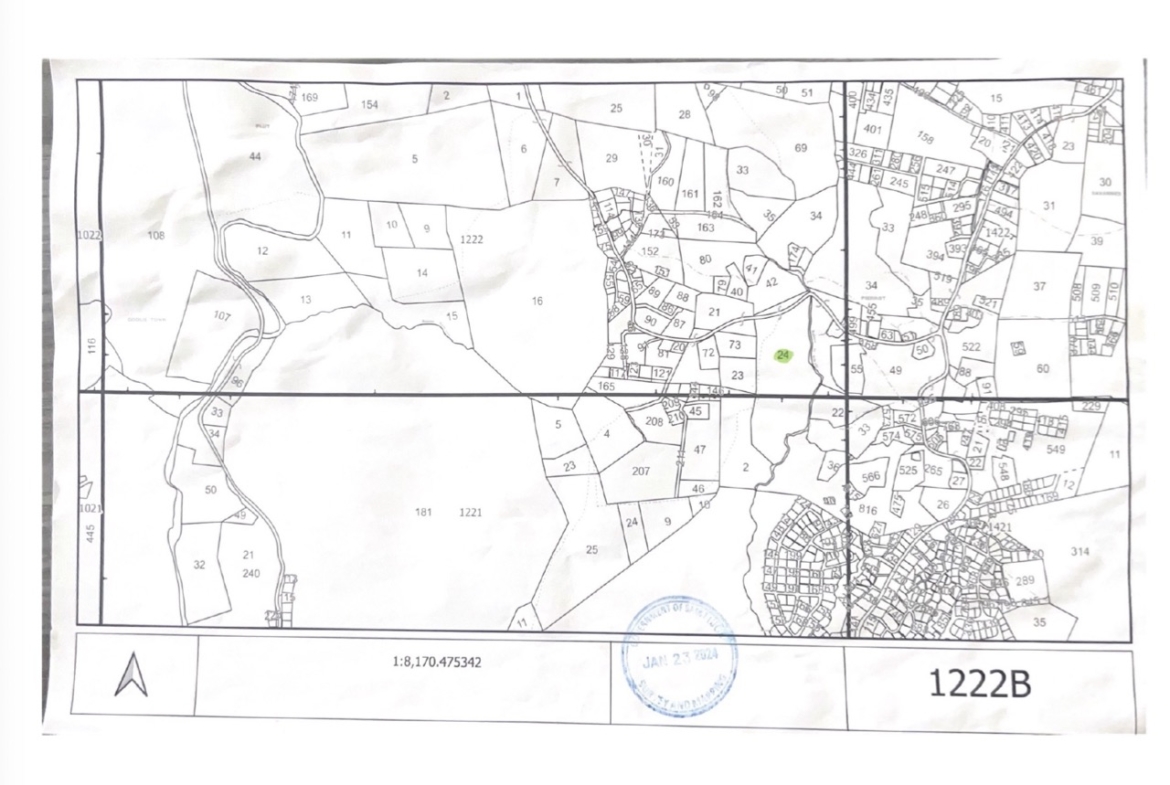 Map of Large Land Lot for Sale in Vieux Fort